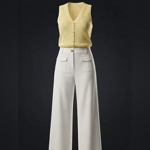 Elegant White Women's Wide-Leg Pants